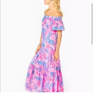 Lilly Pulitzer Dezi off-the-shoulder Maxi Dress (worn twice)